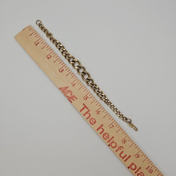 VTG Gold Toned Cuban Chain Link Wristlet Bracelet Classy Elegant Business Casual - Picture 14 of 15